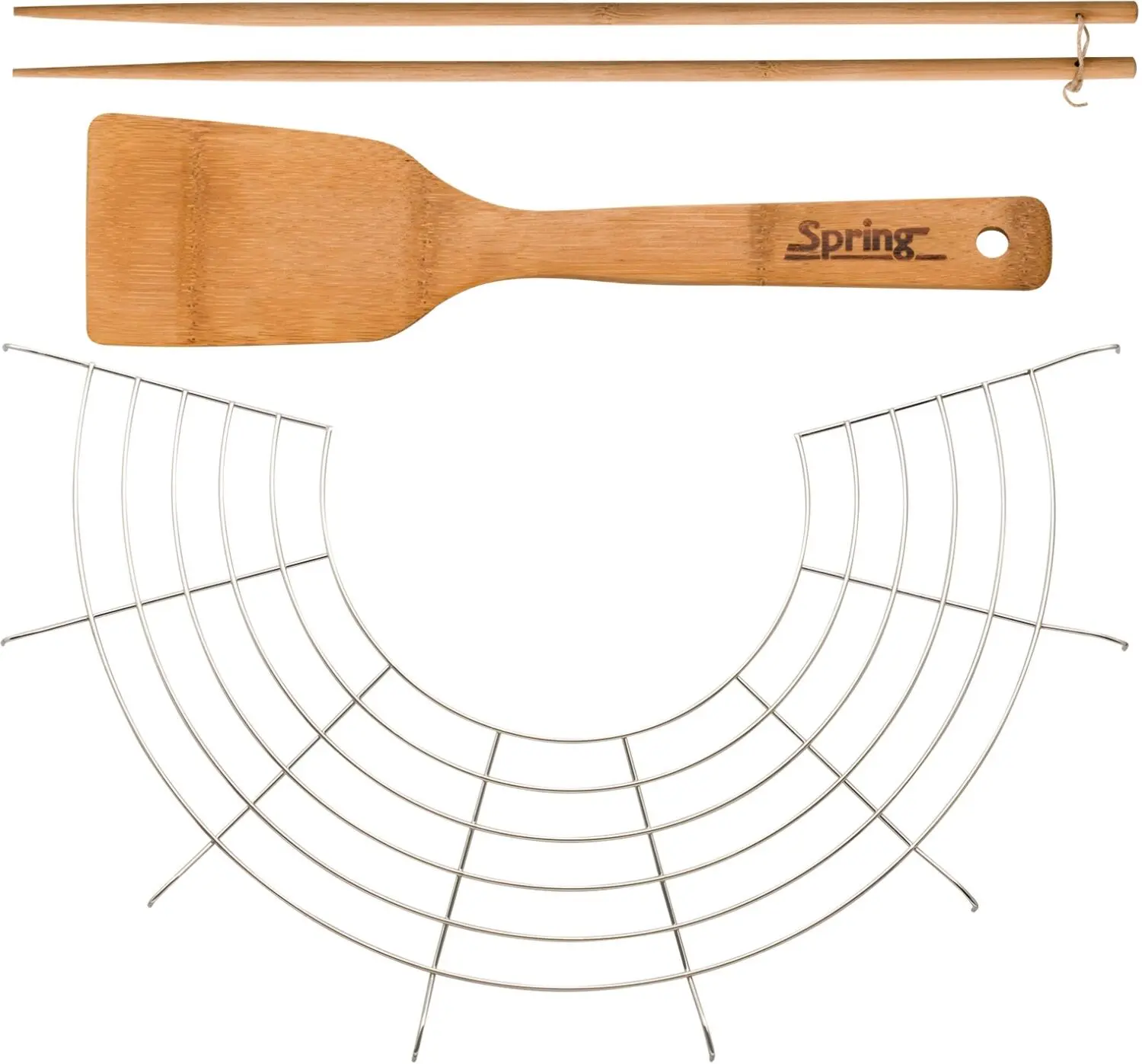 Spring Wok-Set Aus Gusseisen Mit Glasdeckel, 35 Cm 3 Spring Wok-Set Aus Gusseisen Mit Glasdeckel, 35 Cm – Bild 3