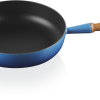 Le Creuset Sautépfanne Signature Aus Gusseisen Mit Holzgriff In Azure