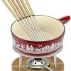 Kuhn Rikon Käsefondue Set Induktion Gusseisen Rot Alpweide 24cm