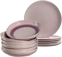 Leonardo Tellerset MATERA 12-teilig Rosé Keramik