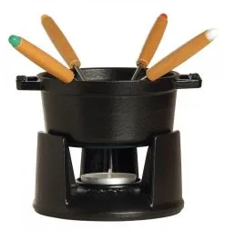 Staub Schoko Fondueset Aus Gusseisen In Schwarz