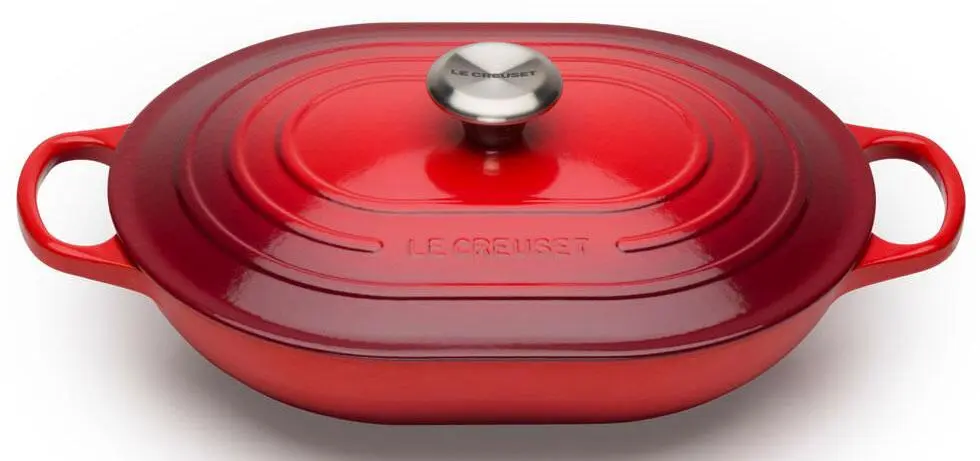 Le Creuset Oblong Signature In Kirschrot 1 Le Creuset Oblong Signature In Kirschrot